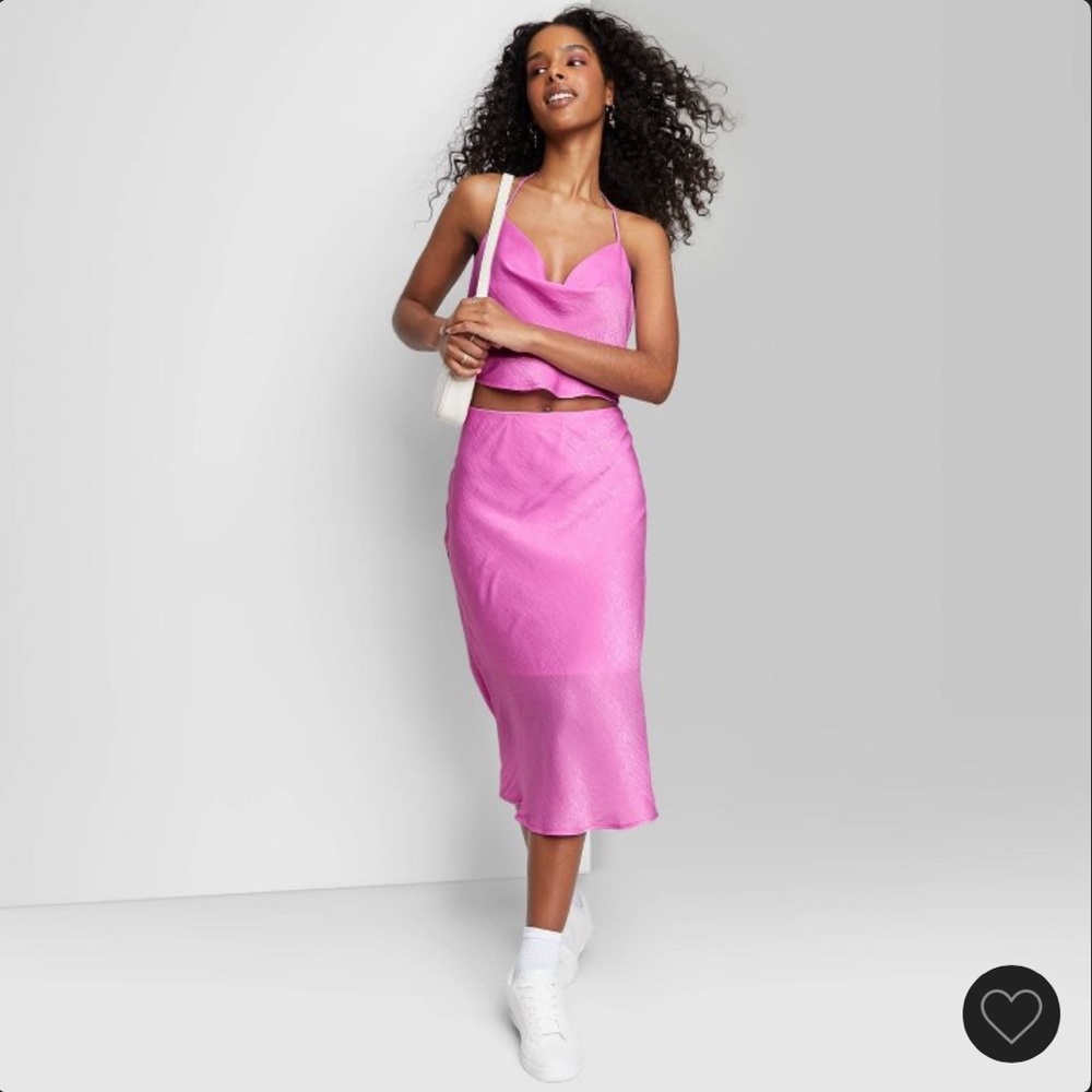 Wild Fable pink satin skirt